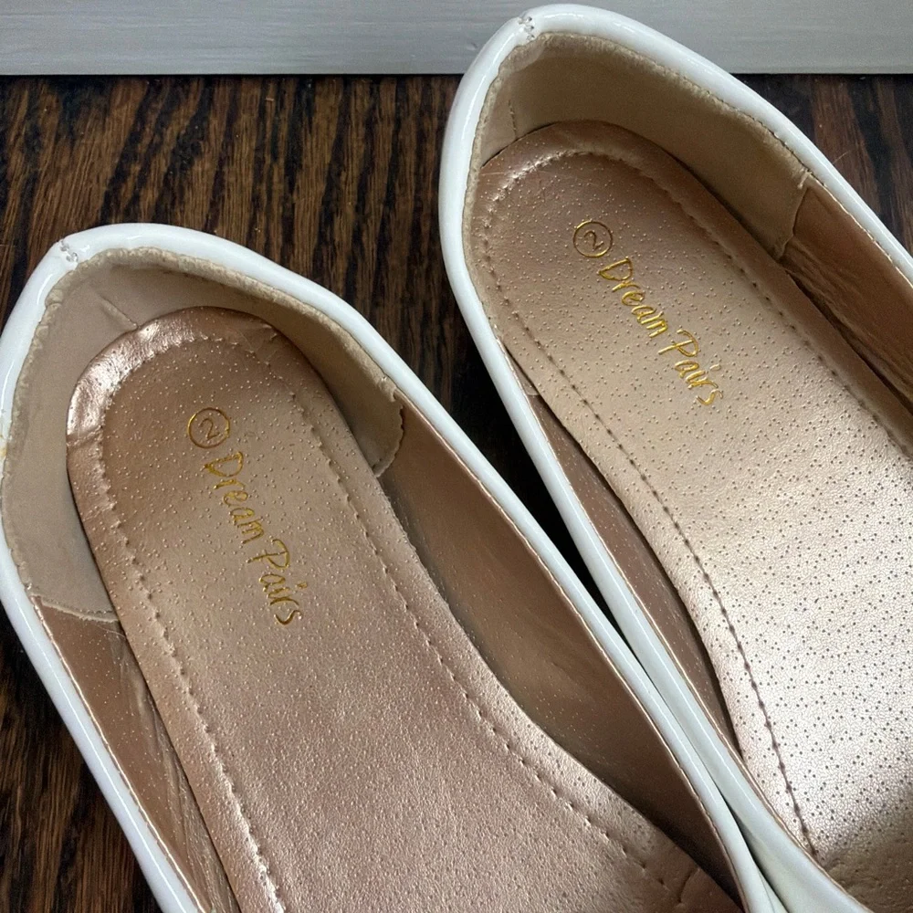 Dream Pairs White Patent Kids Ballet Flats